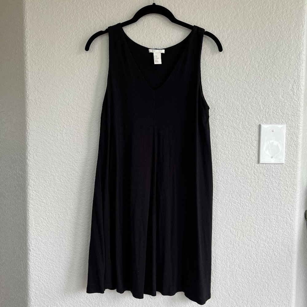 Black V-Neck Mini Dress